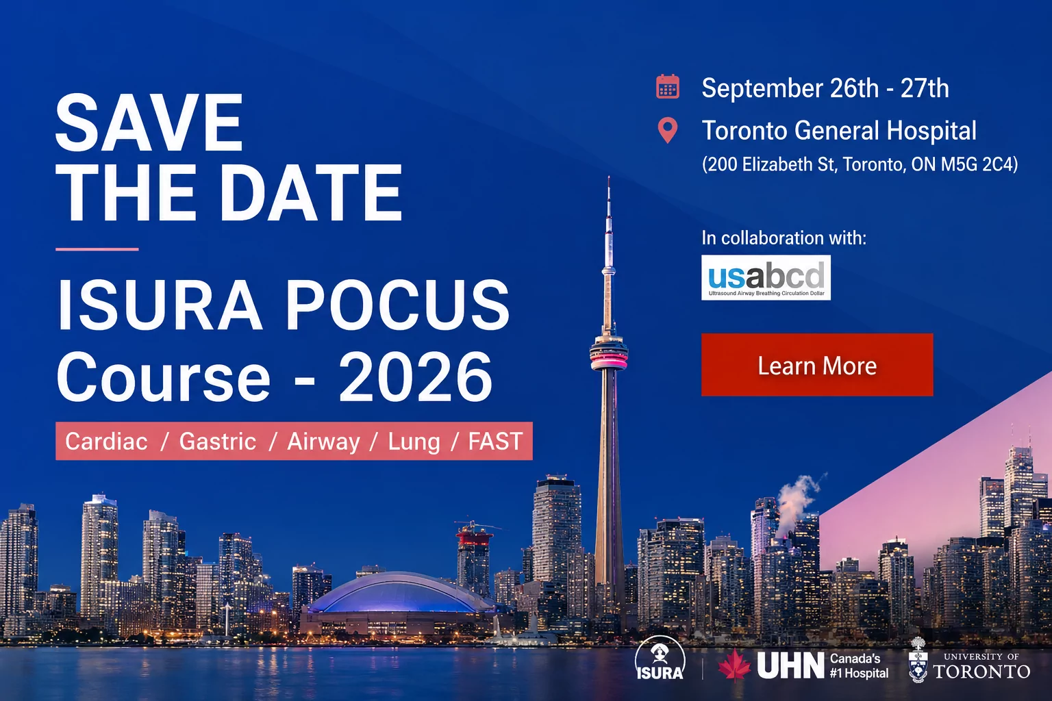 ISURA Perioperative PoCUS Course, Toronto 26-27 September 2026